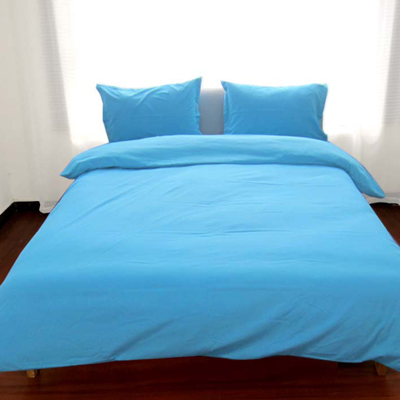 纯色湖蓝浅蓝色四件套学生三件套床上用品1.0天蓝色单双人床单款