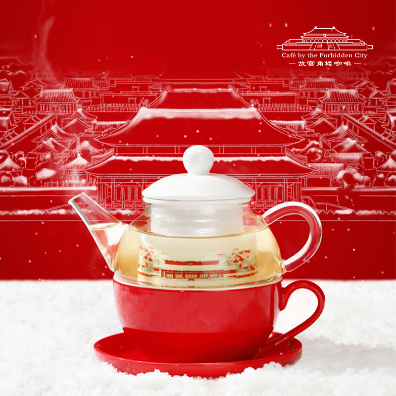 故宫角楼咖啡紫禁城雪慕子母壶套装英式茶具杯碟玻璃下午茶礼盒