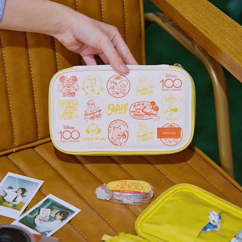 日本KOKUYO国誉迪士尼限定笔袋烧饼包ins日系女简约学生用铅笔盒