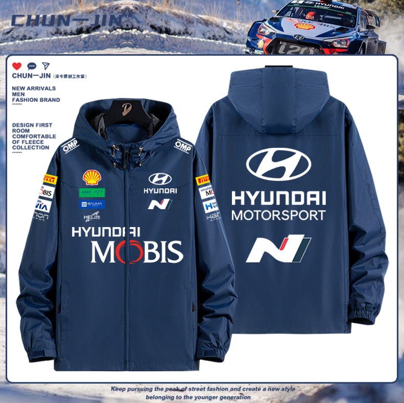 HYUNDAI现代WRC汽车拉力赛夹克 i20勒芒赛可定制工作服冲锋衣外套