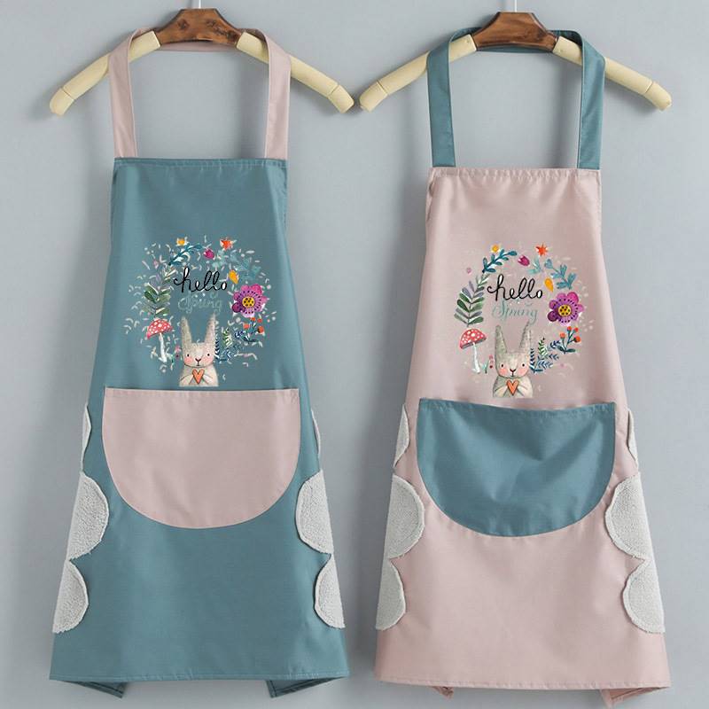 围裙厨房家用漂亮的家里家外新款防水加厚PVC女时尚简约韩版做饭