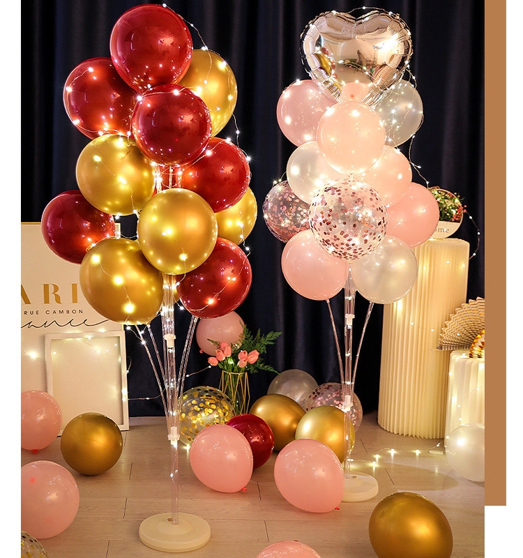发光地飘立柱气球生日装扮场景布置派对开业活动婚礼路引喜庆装饰