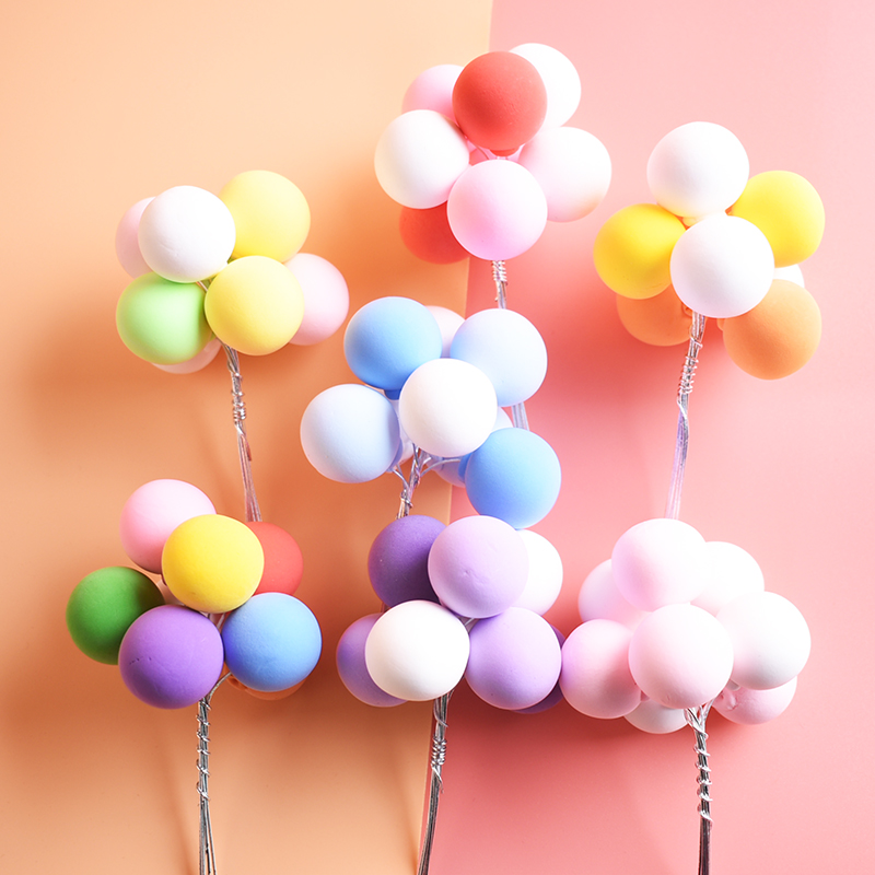 网红ins告白气球热气球粉色彩黄色黑白生日蛋糕装饰摆件派对装扮