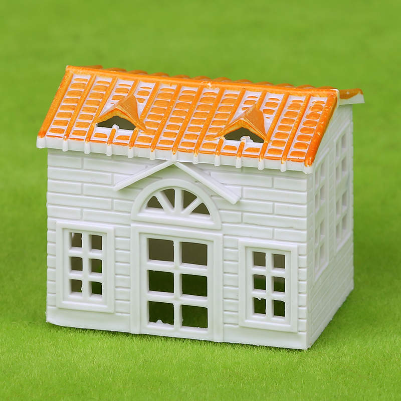 塑料小房子模型仿真小屋子成品道具微缩房沙盘场景摆设道具小洋楼