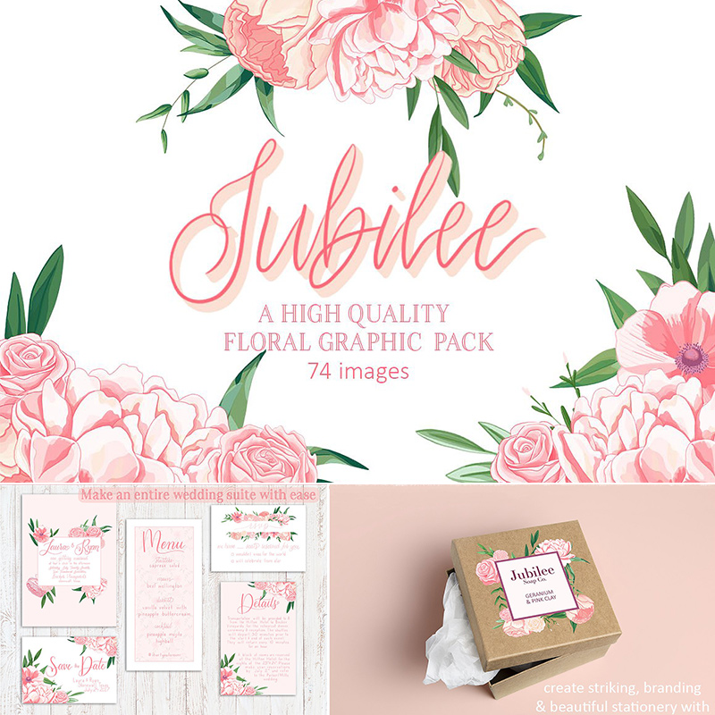 手绘粉色少女系玫瑰花装饰美化花卉背景图案PNG免抠平面设计素材