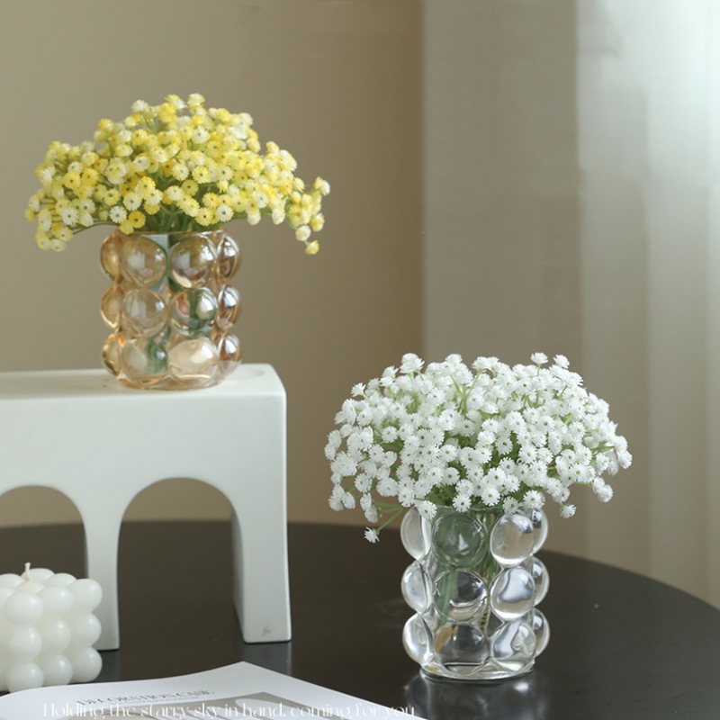 白色满天星假花仿真花摆设干花花束客厅摆件家居餐桌茶几装饰花艺