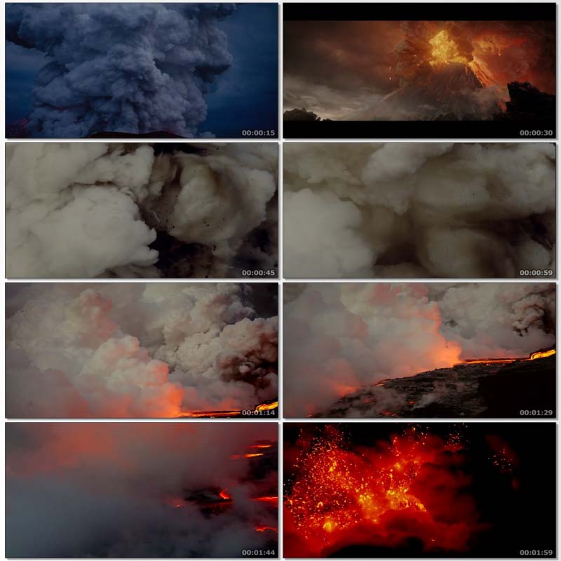 火山爆发火山喷发活火山火山烟雾岩浆地球毁灭史前世界视频素材
