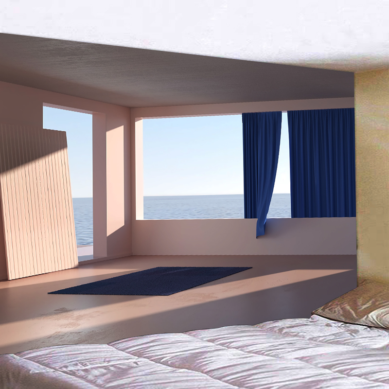 北欧ins风室内装修风格壁画卧室客厅法式建筑房间改造背景布成品