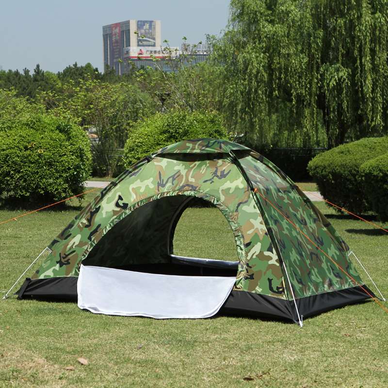 推荐自动帐篷单人双人户外2人3-4人野外登山情侣露营迷彩套装超轻