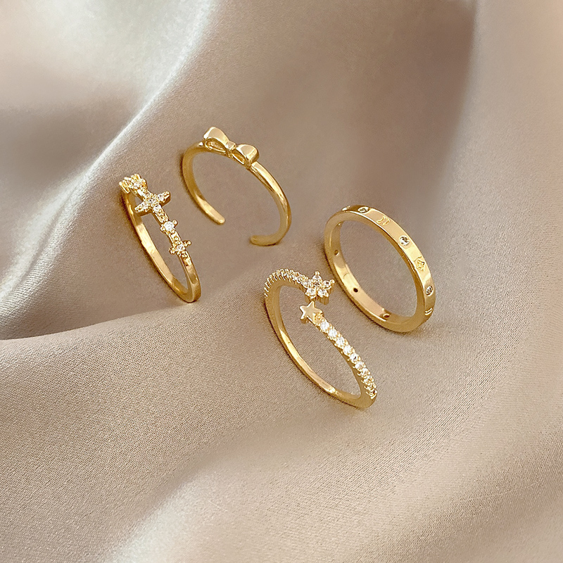 四件套戒指女小众设计感轻奢开口食指时尚个性2021年新款潮高级感