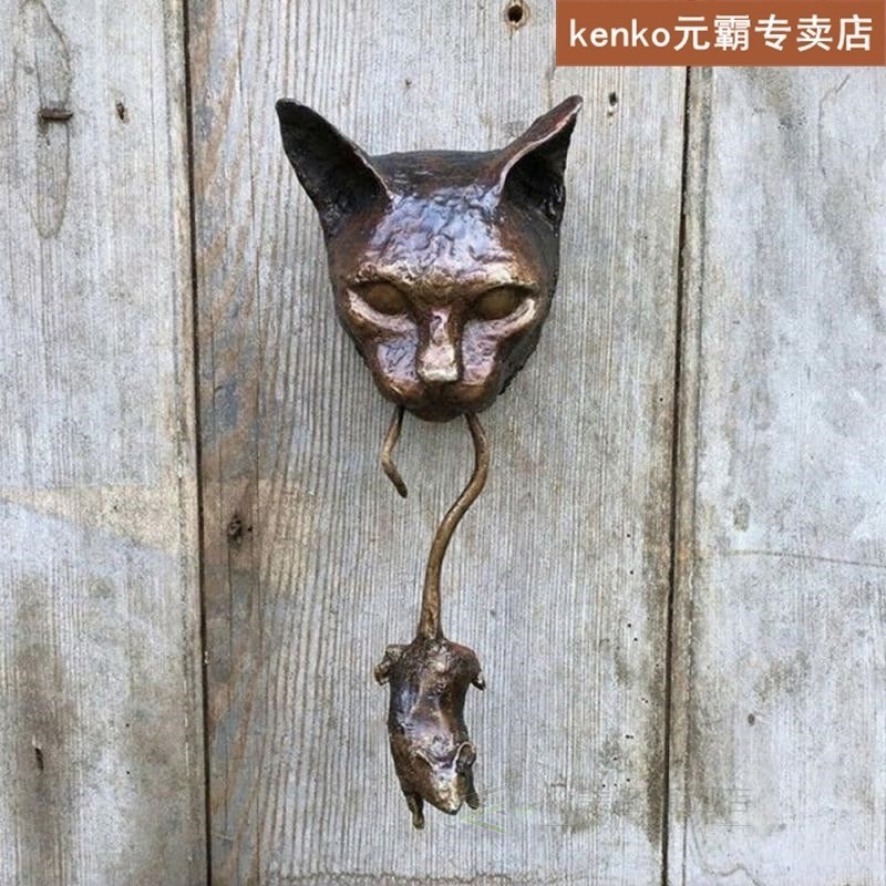 1PC Vicious Cat Door Knocker Sculpture Ornament Home Decor G