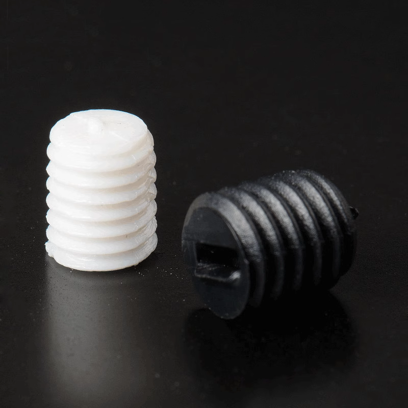 无头PC塑胶螺钉黑色白色透明一字顶紧定机米塑料螺丝3M4M5M6M7M8
