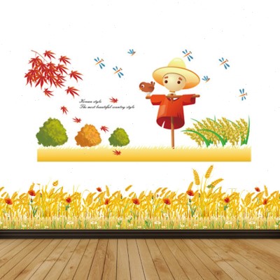 幼儿园秋天环创植物角布置丰收的季节环创材料秋天主题画树叶墙贴