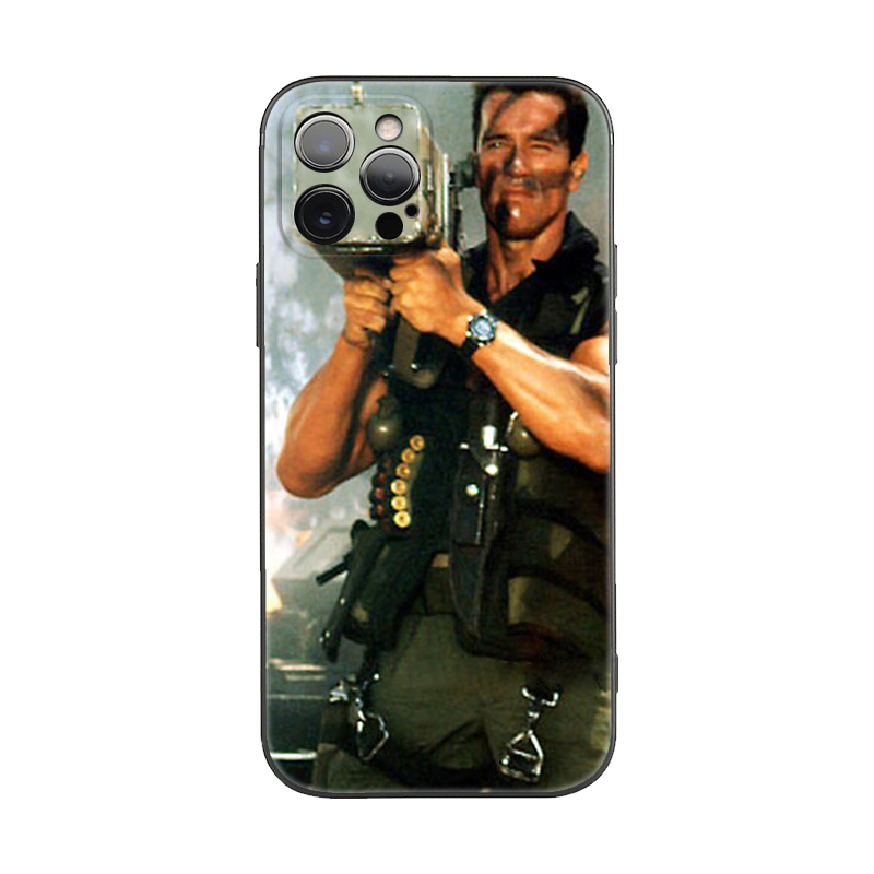 搞笑施瓦辛格兰博火箭炮筒适用iPhone12苹果13 ProMAX手机壳11系