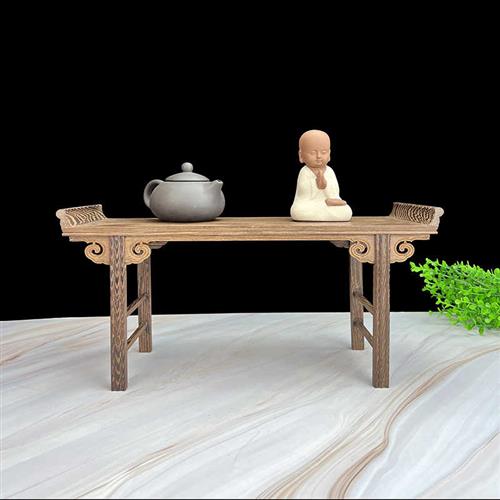 鸡翅木圆头条案模型桌面神台明清小供桌中式书桌实木翘头琴桌摆件