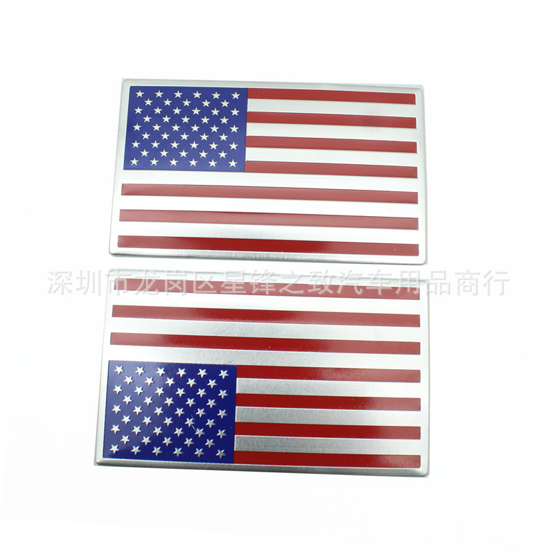 美国国旗改装侧标  汽车金属铝贴美系后尾箱标 皮卡个性装饰车贴