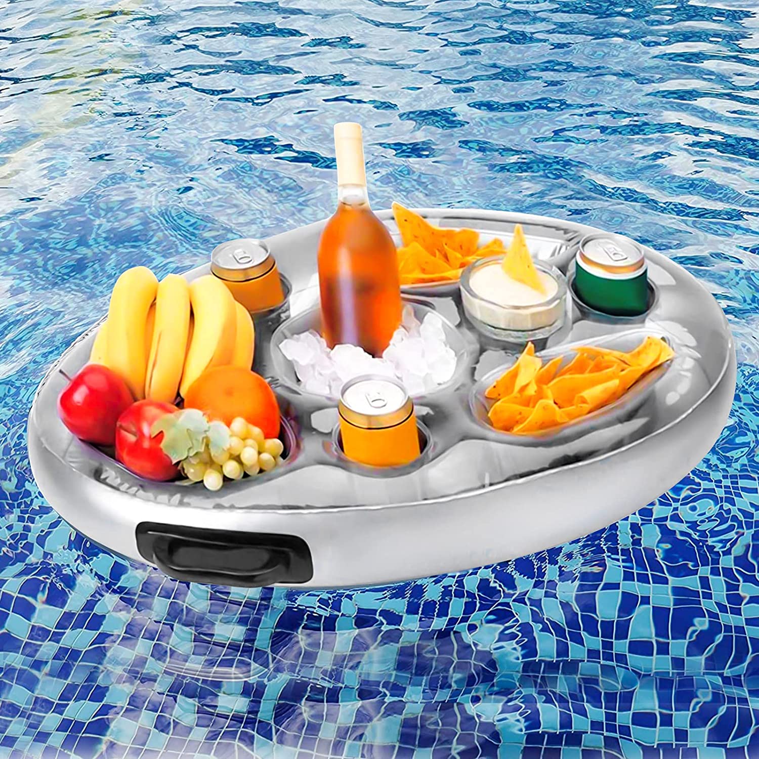巴厘岛水上漂浮早餐托盘网红泳池派对布置餐盘民宿酒店下午茶冰吧
