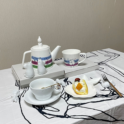 姆明陶瓷咖啡杯具套装卡通亚美茶壶日本Afternoon Tea联名水杯
