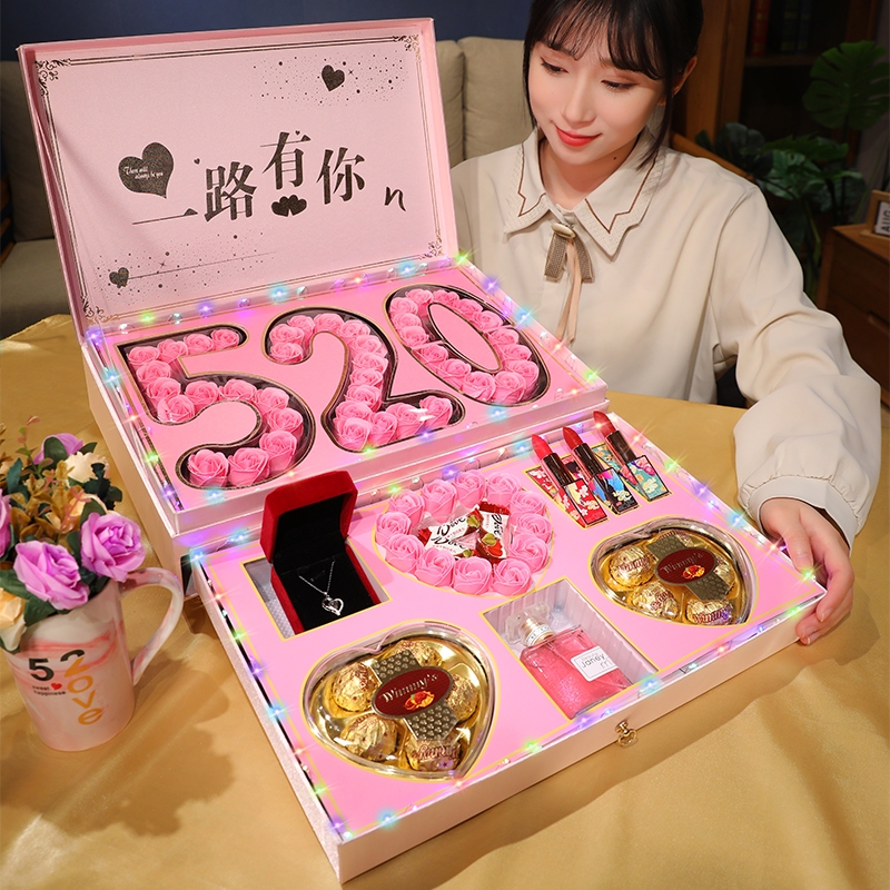 520情人节礼物德芙巧克力糖果玫瑰礼盒装送女友老婆表白生日礼品