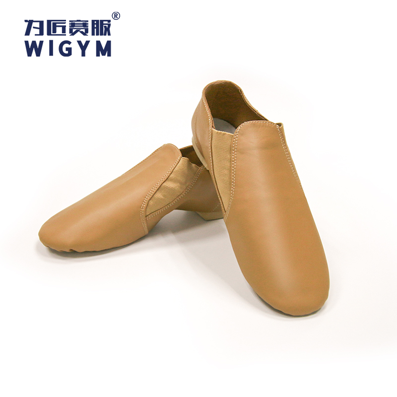 WIGYM啦啦操鞋表演比赛爵士专用舞蹈练功鞋现代舞皮面专业训练鞋