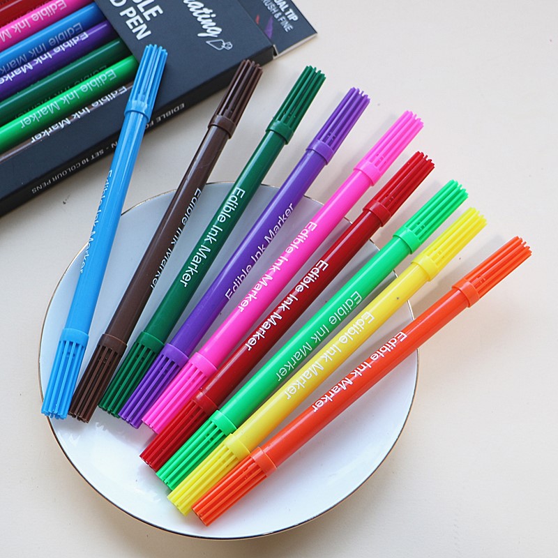 彩色色素笔笔纤维水笔勾线笔可食用勾线手绘翻糖蛋糕马卡龙饼干