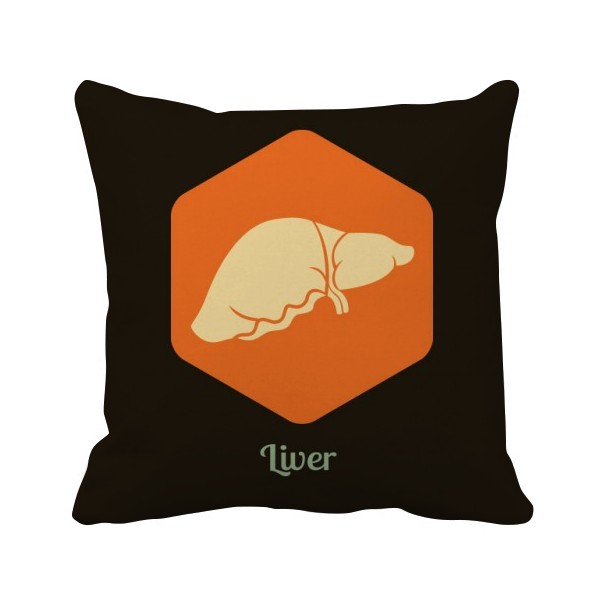 身体内脏肝脏橘色方形抱枕靠枕沙发靠垫双面含芯礼物