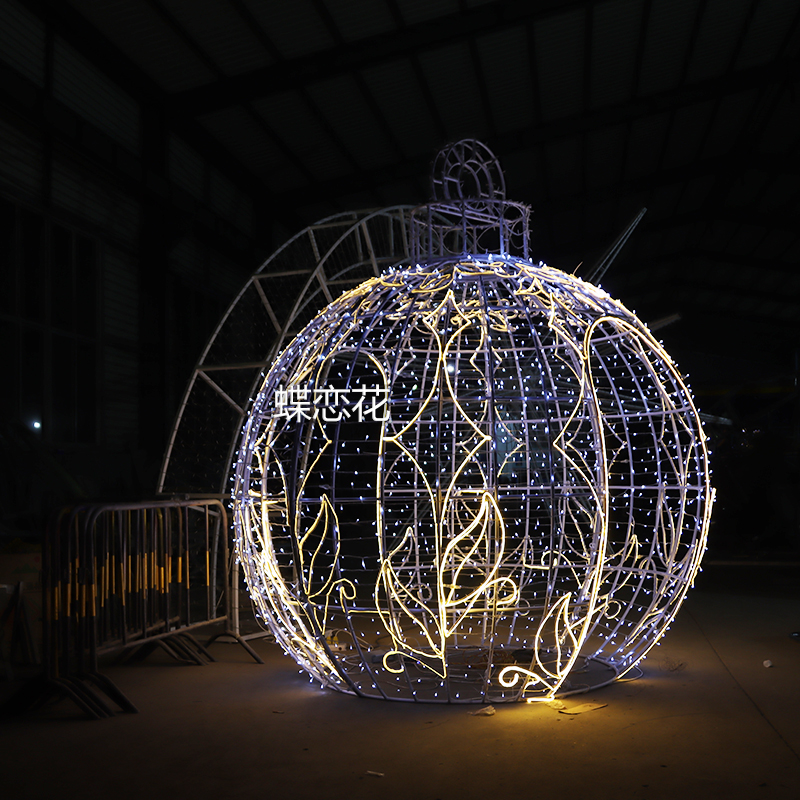 LED发光圣诞球 圆形拱门可编程灯光秀 公园国庆节户外造型灯雕塑