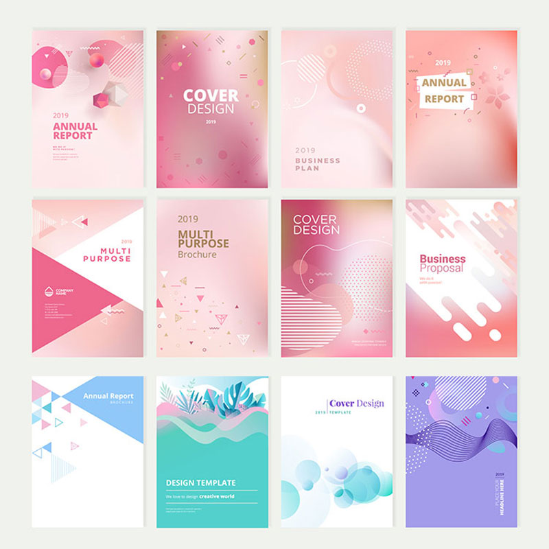 粉色美容化妆杂志折页书籍画册封面海报背景设计AI矢量设计素材