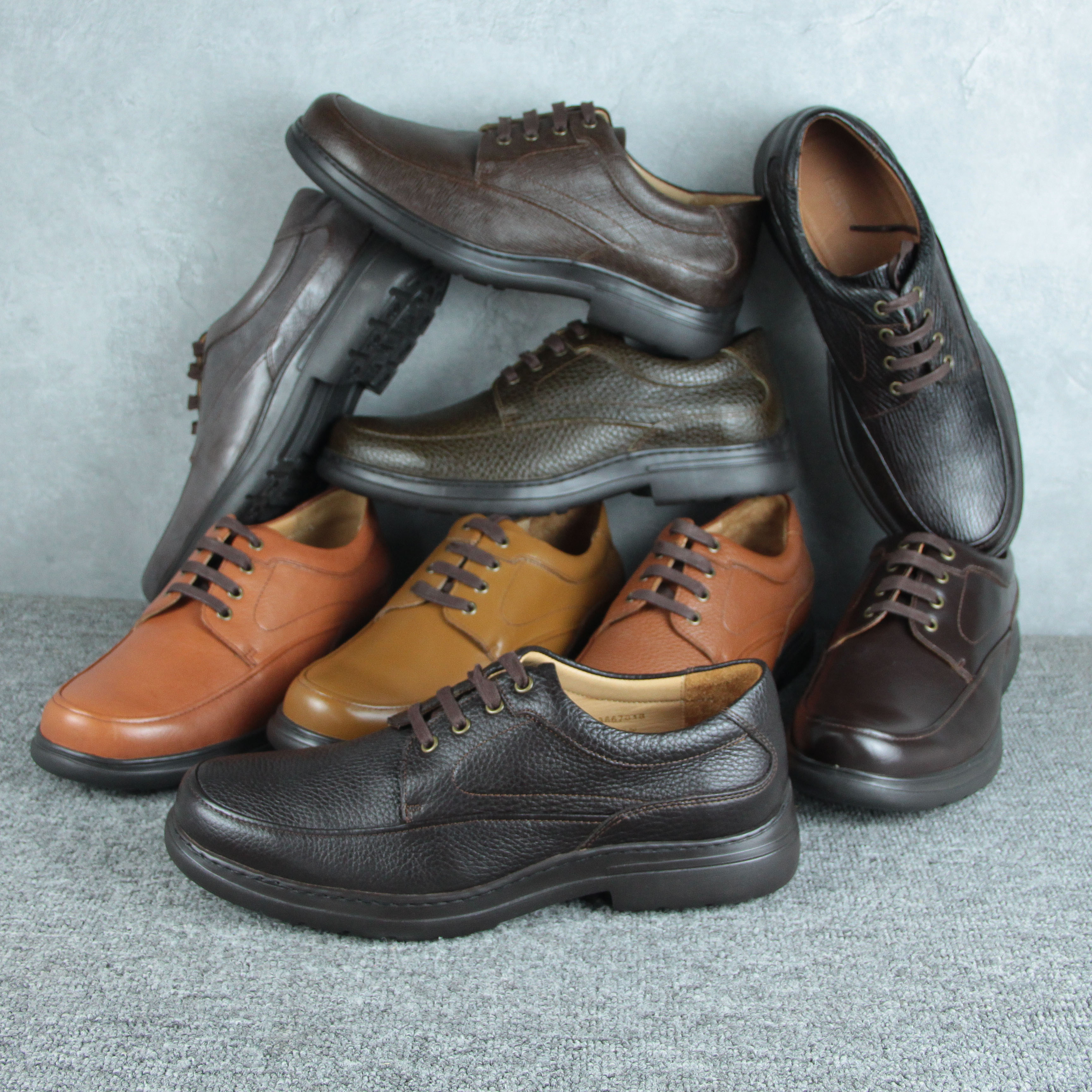 外贸男士头层牛皮高品质轻质休闲皮鞋简约百搭亮皮漆皮缝线真皮鞋