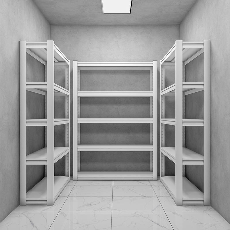 储藏室货架加厚白色置物架杂物间收纳架家庭储物架落地多层可调节
