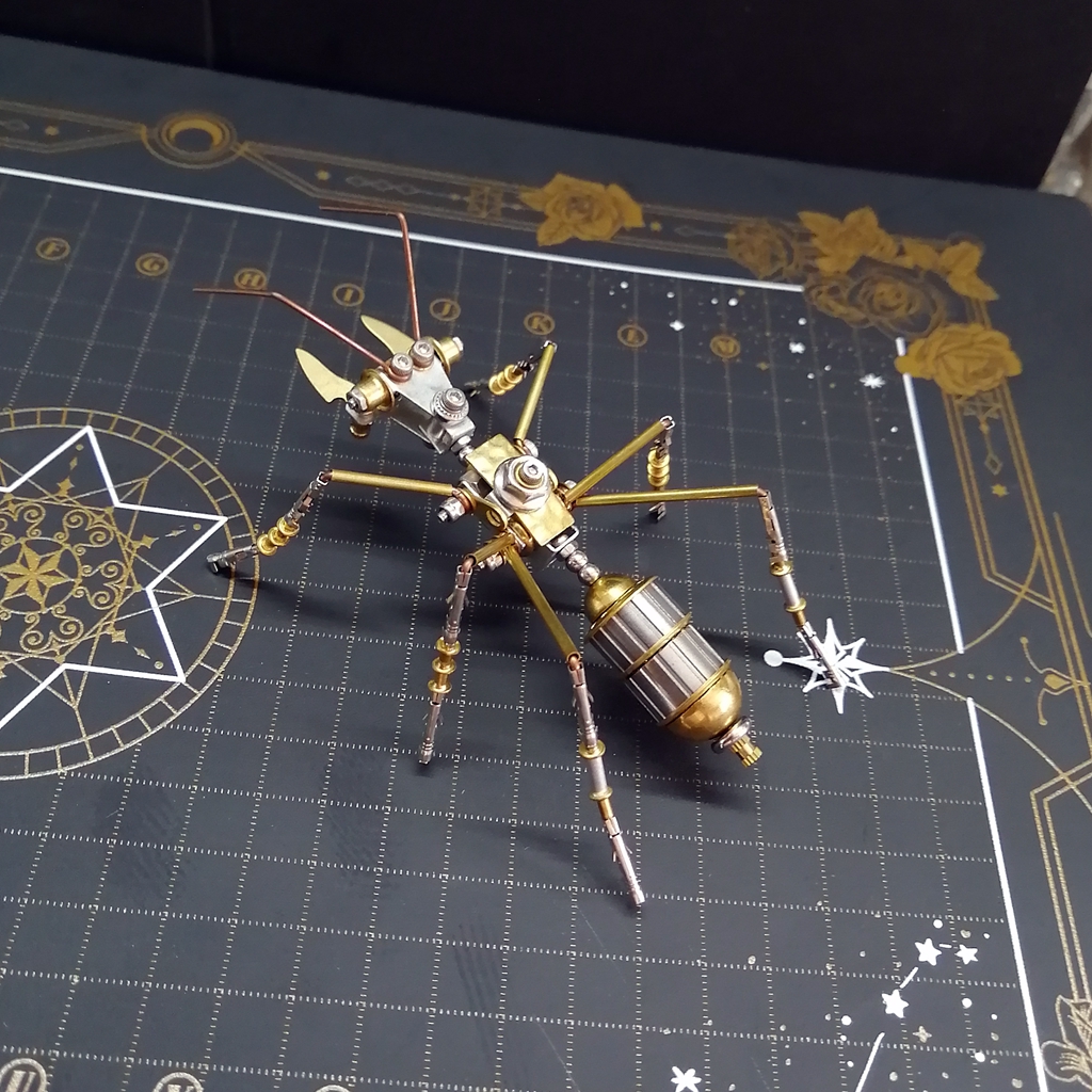 蒸汽朋克机械昆虫小蚂蚁金属拼装模型立体拼图儿童手工制作玩具