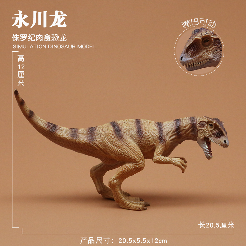 侏罗纪兽脚类异特龙超科恐龙永川龙模型儿童科教认知玩具仿真动物