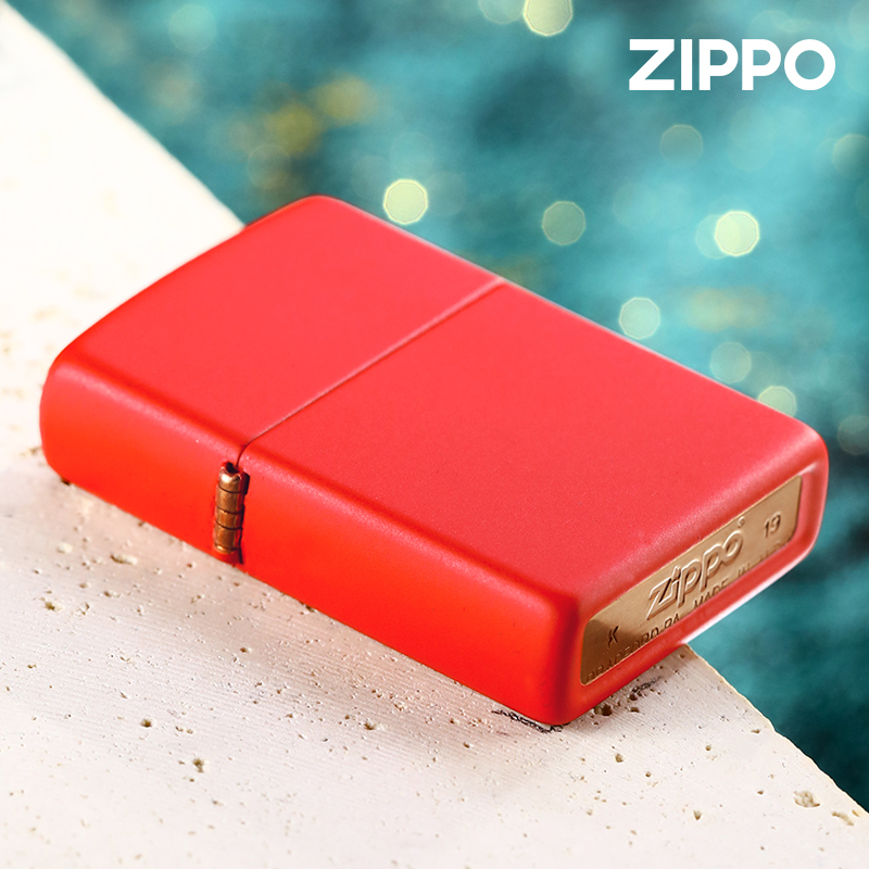 打火机zippo正版美国原装正品  防风打火机红色哑漆233 礼品收藏