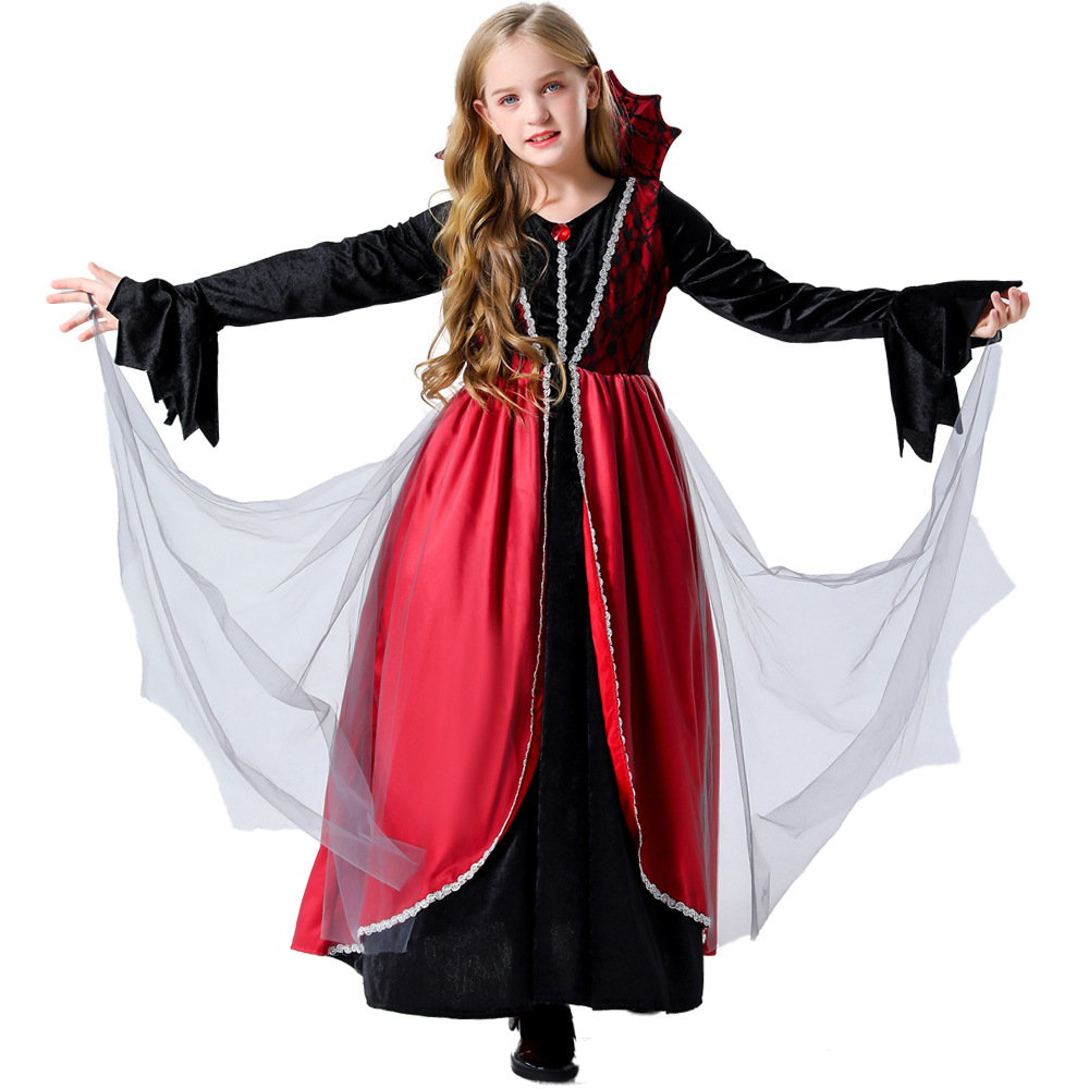 儿童万圣节吸血鬼角色扮演服装女童舞台剧演出服Vampire Costumes