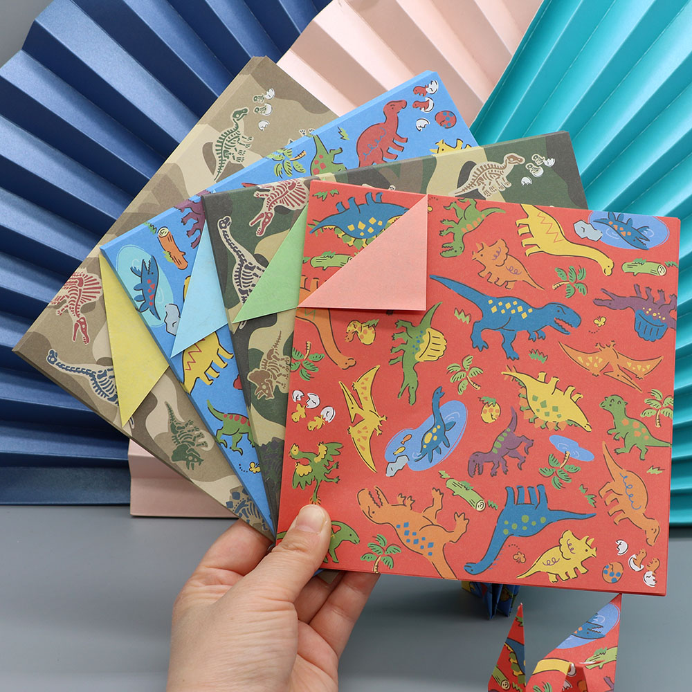 动物主题折纸正方形手工纸儿童千纸鹤diy手工课材料爱心彩色叠纸