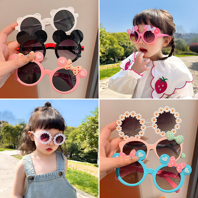 儿童可爱眼镜玩具防晒墨镜女孩男孩宝宝潮时尚太阳镜防紫外线女童