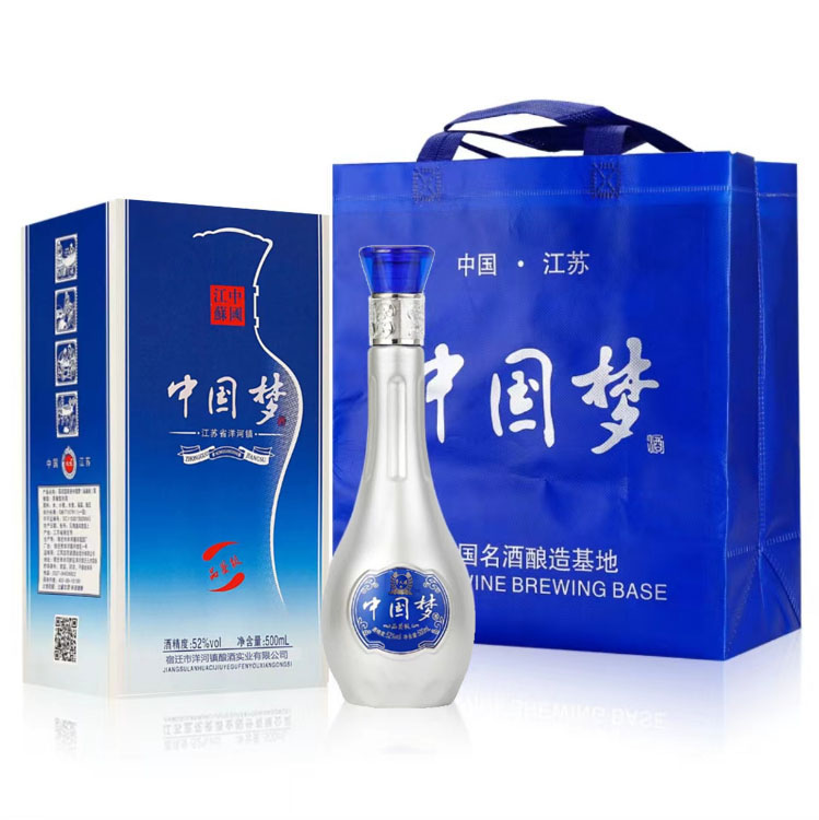 中国梦品鉴级52度浓香型白酒纯粮食酿造500ml*6瓶过节送礼整箱