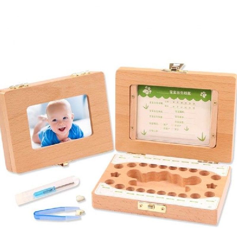 Simple Style Wooden Lanugo Deciduous Tooth Box Baby Newborn