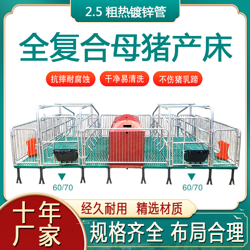 母猪产床保育一体两用养殖猪场漏粪板设备单体分娩床定位栏限位栏