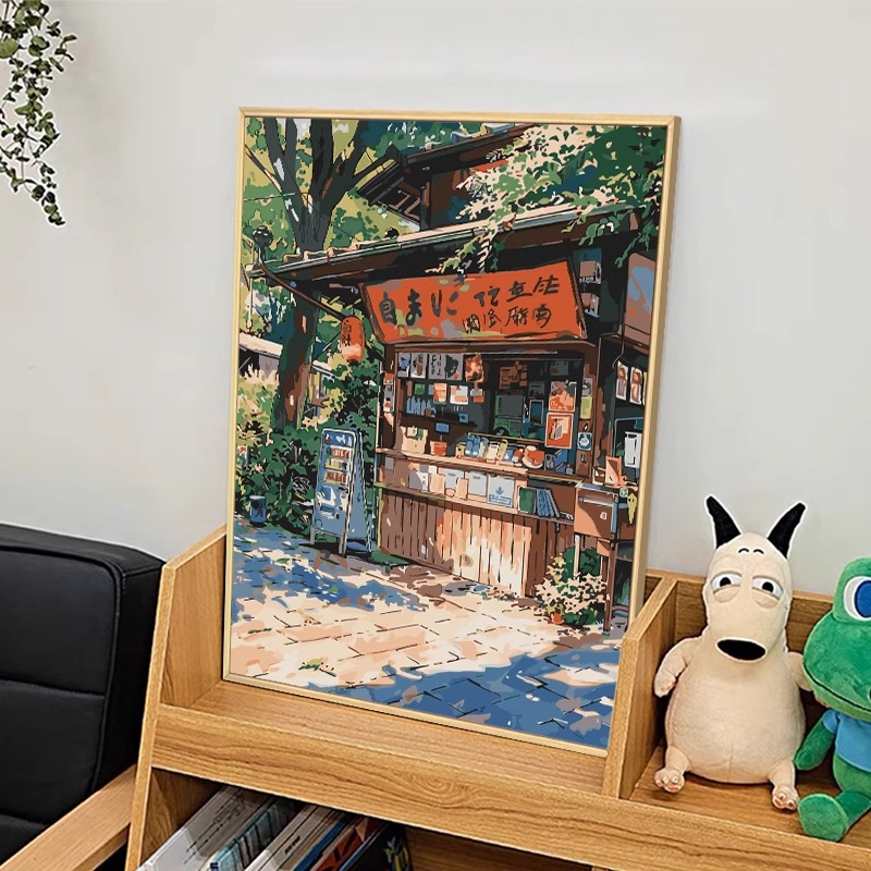 宫崎骏的夏天数字油画diy填充填色手工绘风景丙烯油彩画成人高级