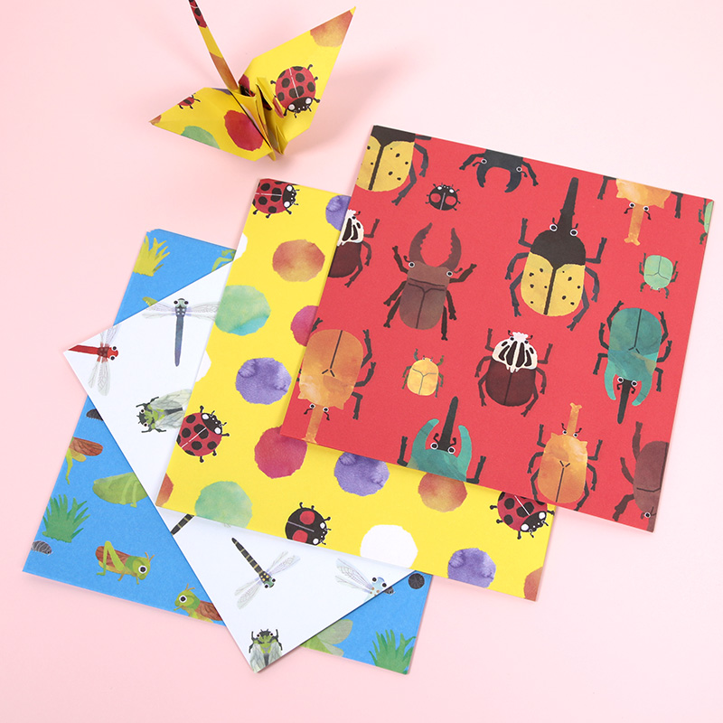 15厘米单面正方形卡通动物印花可爱儿童手工折纸彩色叠纸卡纸材料