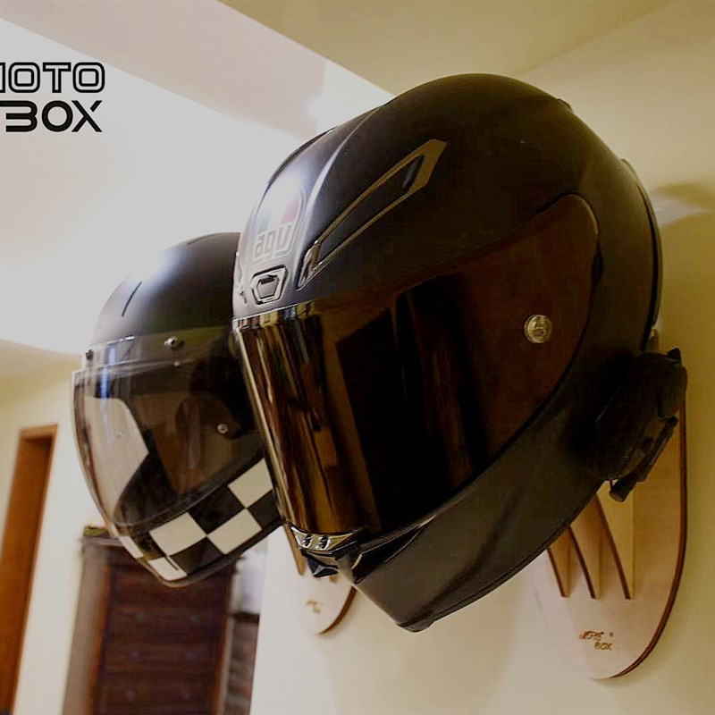 推荐头盔展示架摩托车装备展架安全帽壁挂复古人像打孔固定支架通