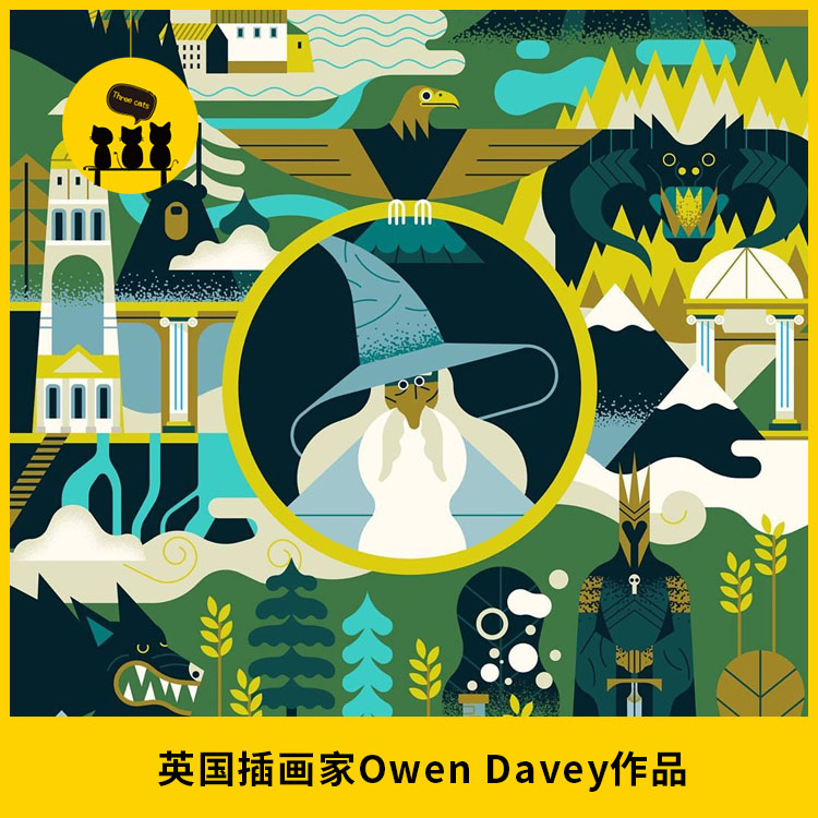 【1360】英国插画师Owen Davey的扁平插画风格书籍插画图片1000张