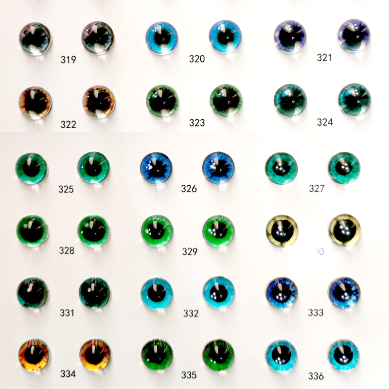 动物玩偶眼睛配件diy猫眼扭扭龙眼珠手工人偶羊毛毡蓝色313-336号