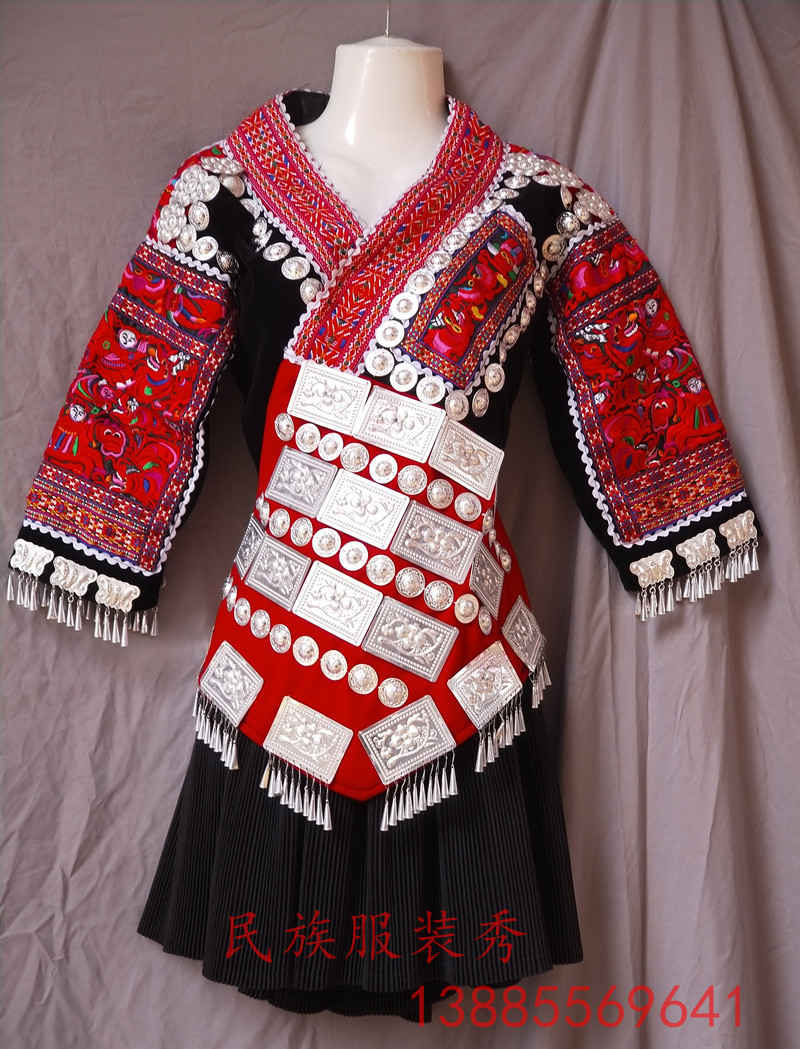 苗族侗族水族各种少数民族服饰服装民族舞蹈演出服女上衣百褶短裙