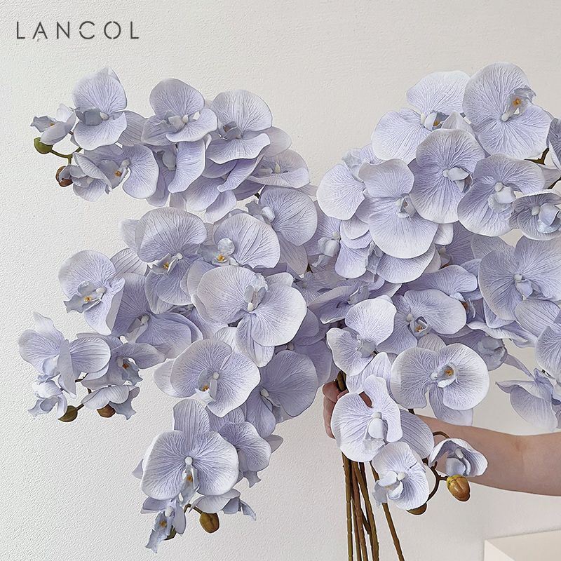 Lancol欧式仿真花 中式油画淡紫色蝴蝶兰花 客厅样板房装饰花假花