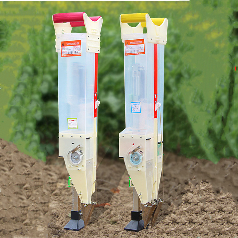 新品手提式花生播种机单筒双筒玉米大豆棉花自动多功能蔬菜点播器