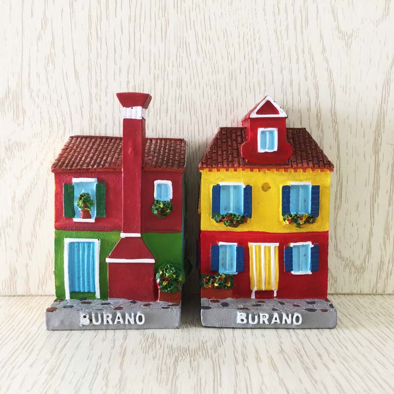 意大利创意彩色布拉诺岛旅游纪念工艺品立体民居装饰摆件 伴手礼