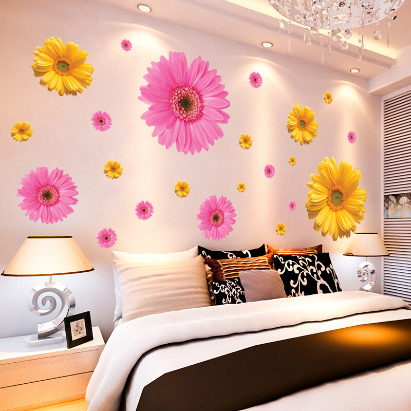 温馨卧室房间布置床头墙面装饰贴花背景墙贴纸墙壁纸自粘网红贴画