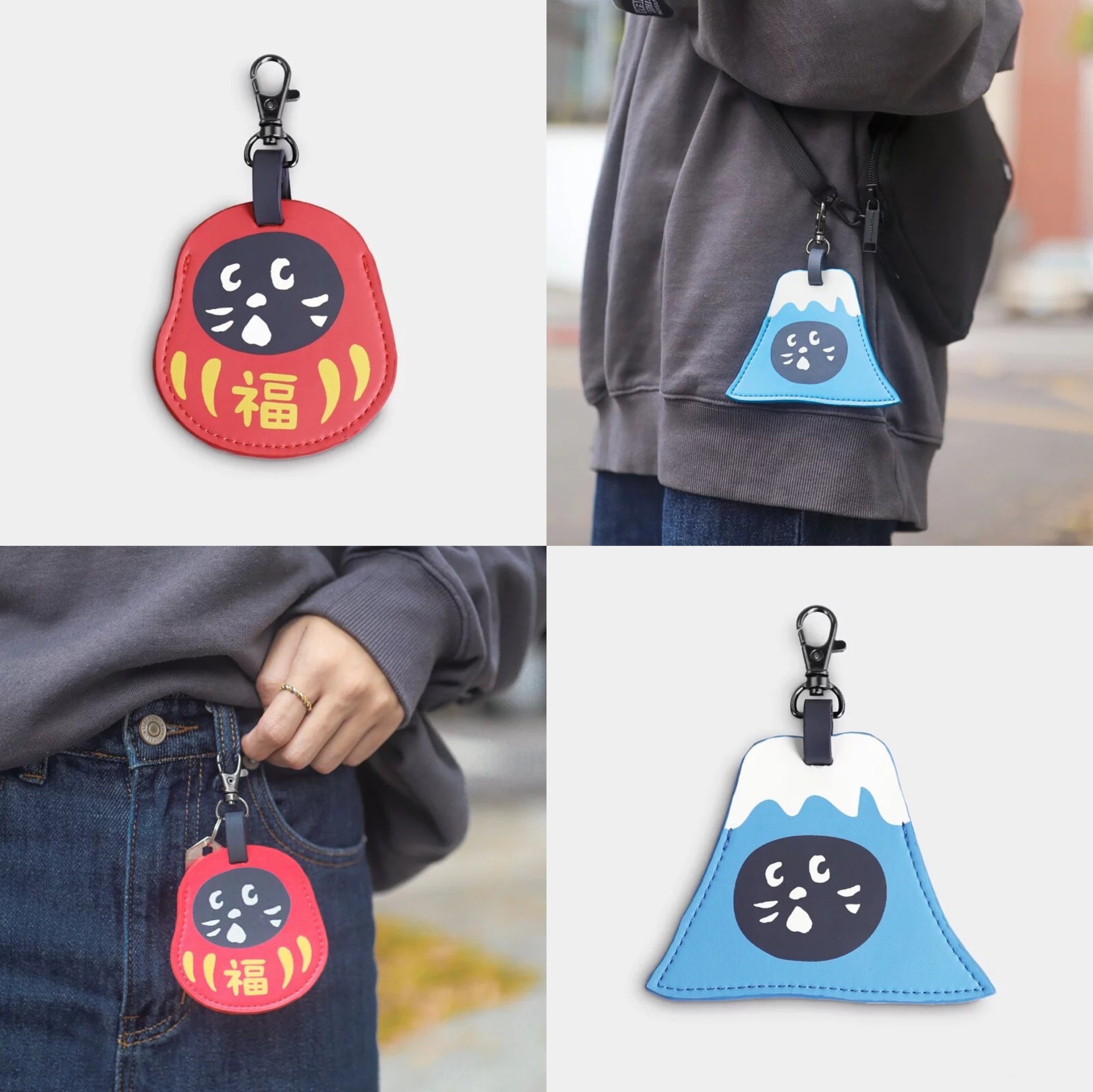 ●日本net惊讶猫潮牌多款个性创意钥匙包包挂件挂饰配饰汽车圈链